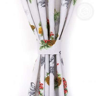 Шторы для кухни с подхватом Серебряный звон Ш.145.180 АРТ ДИЗАЙН 145*180