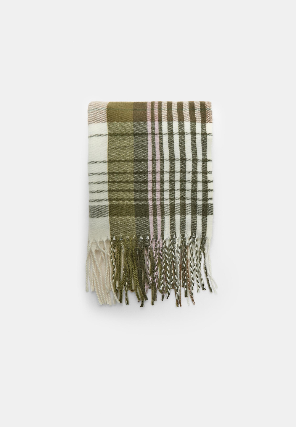 STRADIVARIUS Контрастный клетчатый шарф, хаки
