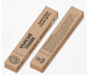 Натуральная бамбуковая зубная щетка с щетиной бежевого цвета