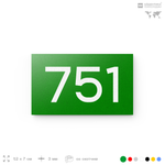 Номер на дверь 751, табличка на дверь для офиса, квартиры, кабинета, аудитории, склада, зеленая 120х70 мм, Айдентика Технолоджи