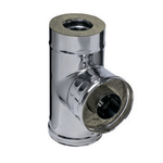 Сэндвич-тройник 90° (430/0,5мм) Ф100х200 нерж (Ferrum)