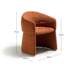 Стул Bosca из терракотовой шенилловой ткани