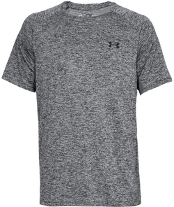 Мужская теннисная футболка Under Armour Tech SS Tee 2.0 - black/black melange
