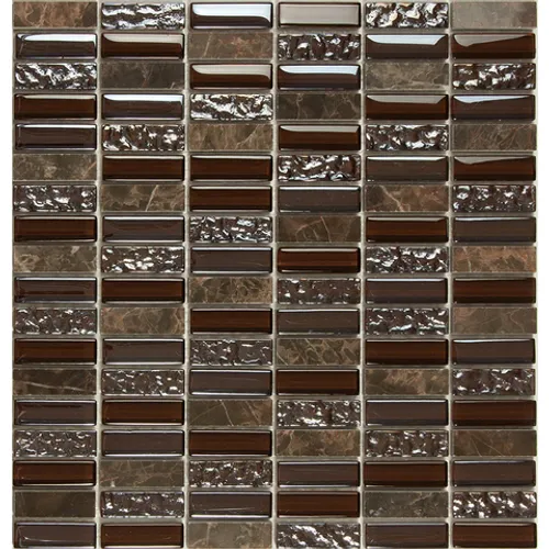 Мозаичная плитка мрамор стекло S-803 Exclusive бежевый коричневый
