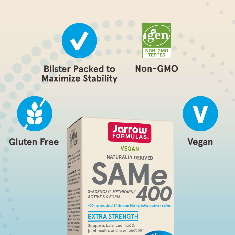 Jarrow Formulas, SAMe 400, 400 мг, 60 таблеток