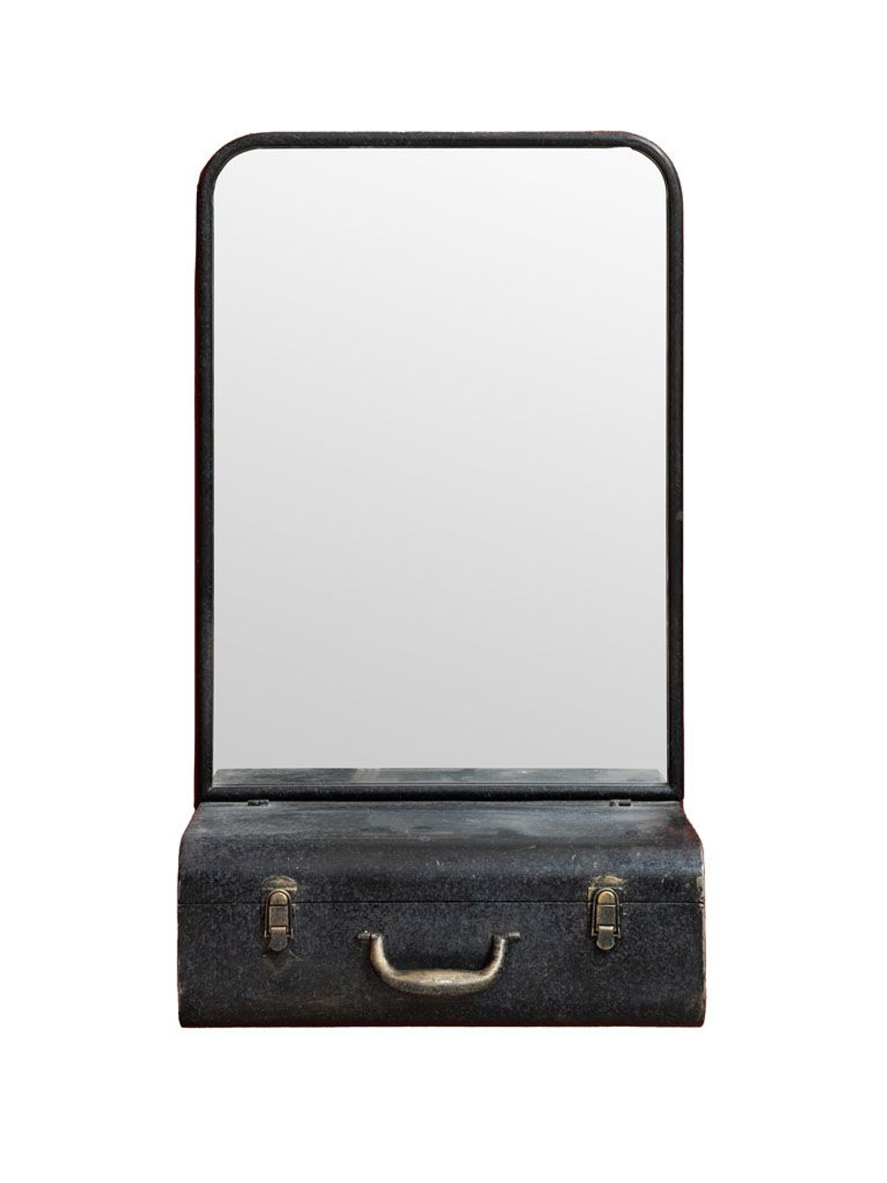 Полка с зеркалом "Путешествие" 88х27х51см Металл,зеркало