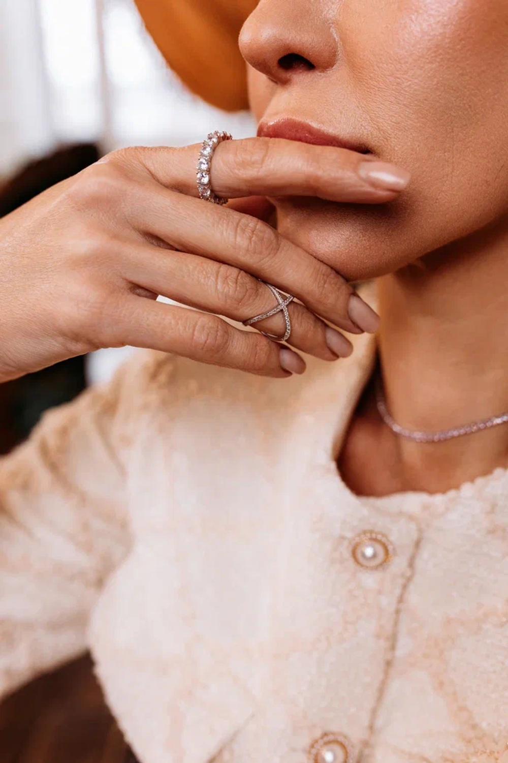 Кольцо "Дорожка" с крупными камнями