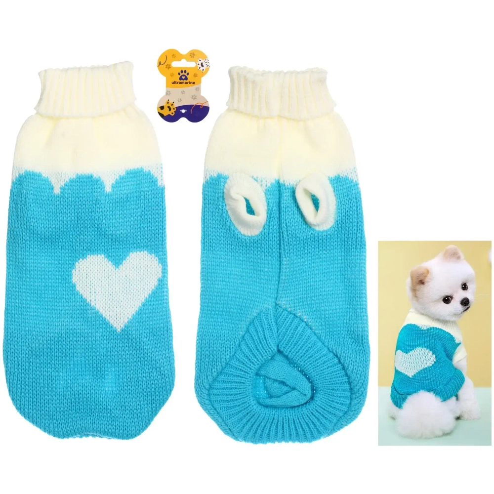 Кофта - свитер для мелких пород собак и кошек «BRO Style ♥», цвет голубой, р S