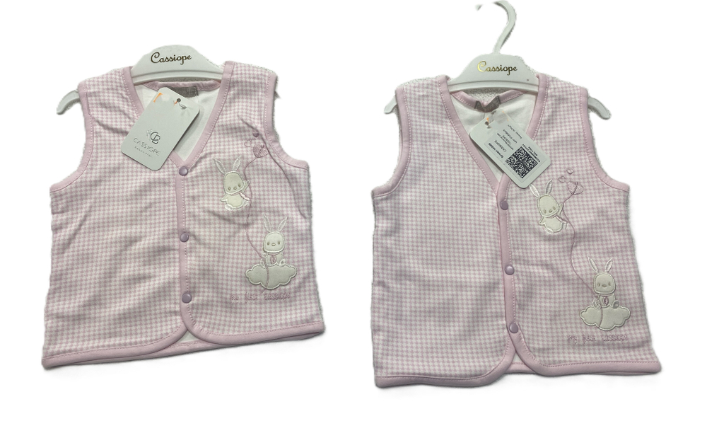 Жилетка на девочку трикотажная двусторонняя турецкая на рост 62,68,74,80 см