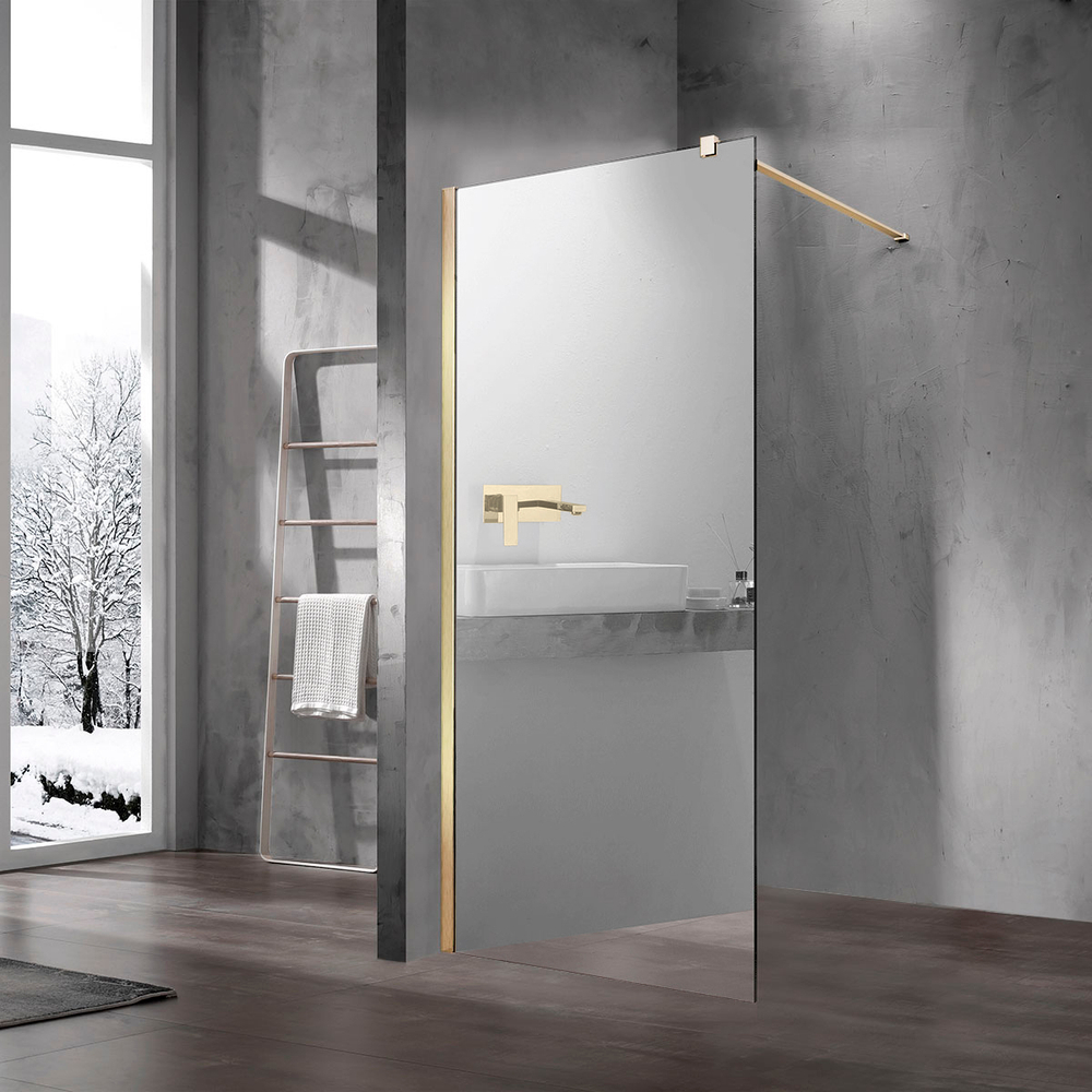 Душевая перегородка Walk-In VSW-1H900MRG, 900*2000, матовый золотой, стекло зеркальное, , шт