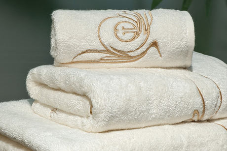 Полотенце 70х140 Garda Decor Лирика белое