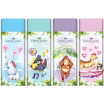 Ластик "Happy Jungle" 62*21,8*11,5мм прямоугольный, ассорти (Faber-Castell)