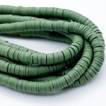 Бусина-диск, цвет хаки, размер 6 мм, цена за нить 40 см