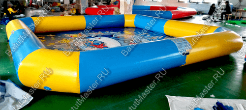 Квадратный надувной бассейн "Зебра" 6*6*0.65 м, с принт печатью на дне