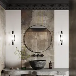 4943/1W DROPS ODL22 701 бронзовый/прозрачный/стекло Настенный светильник с выкл. E14 1*40W IP44 TOLERO