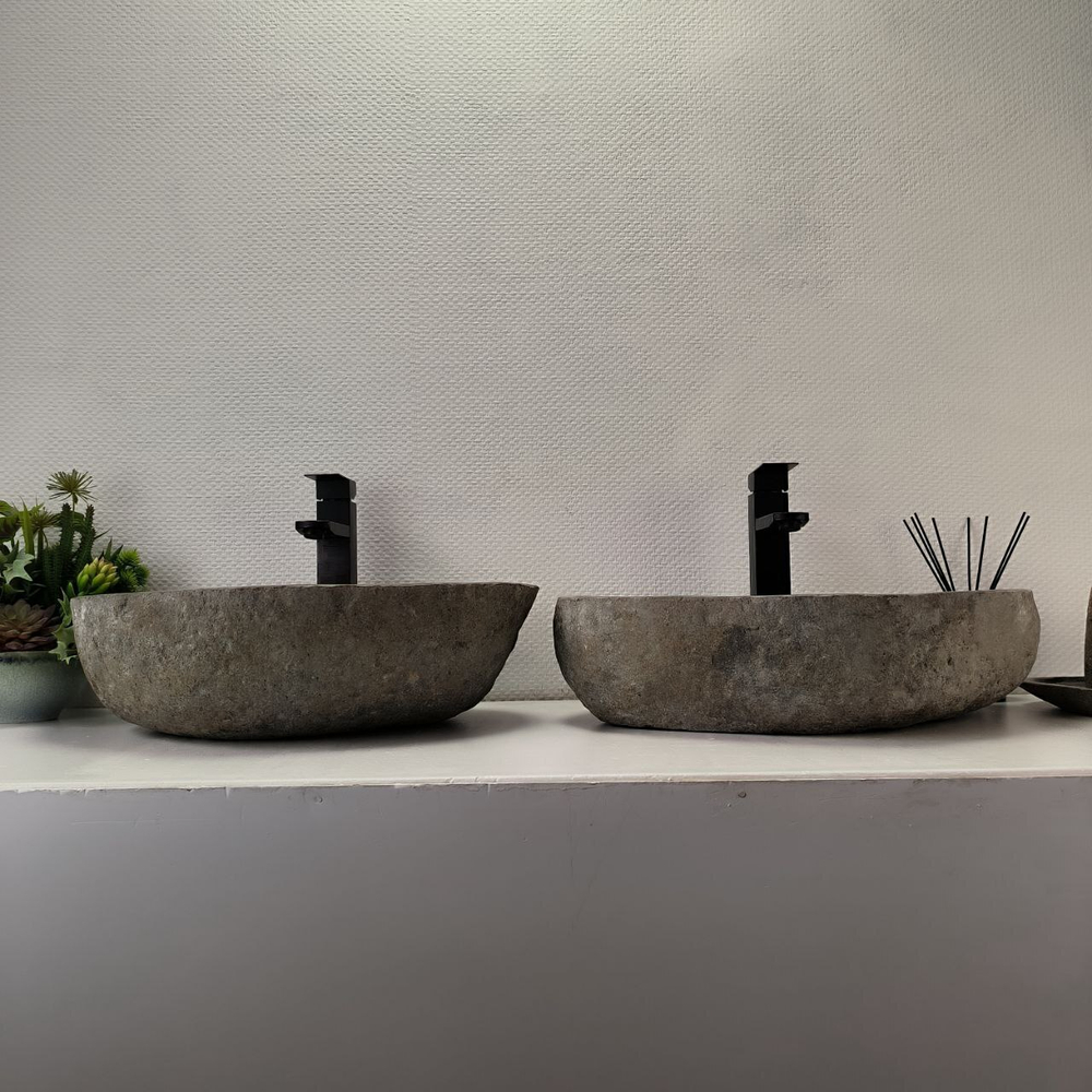 Раковина из речного камня ПАРА! RS-63824 52*36*15 2шт 0126