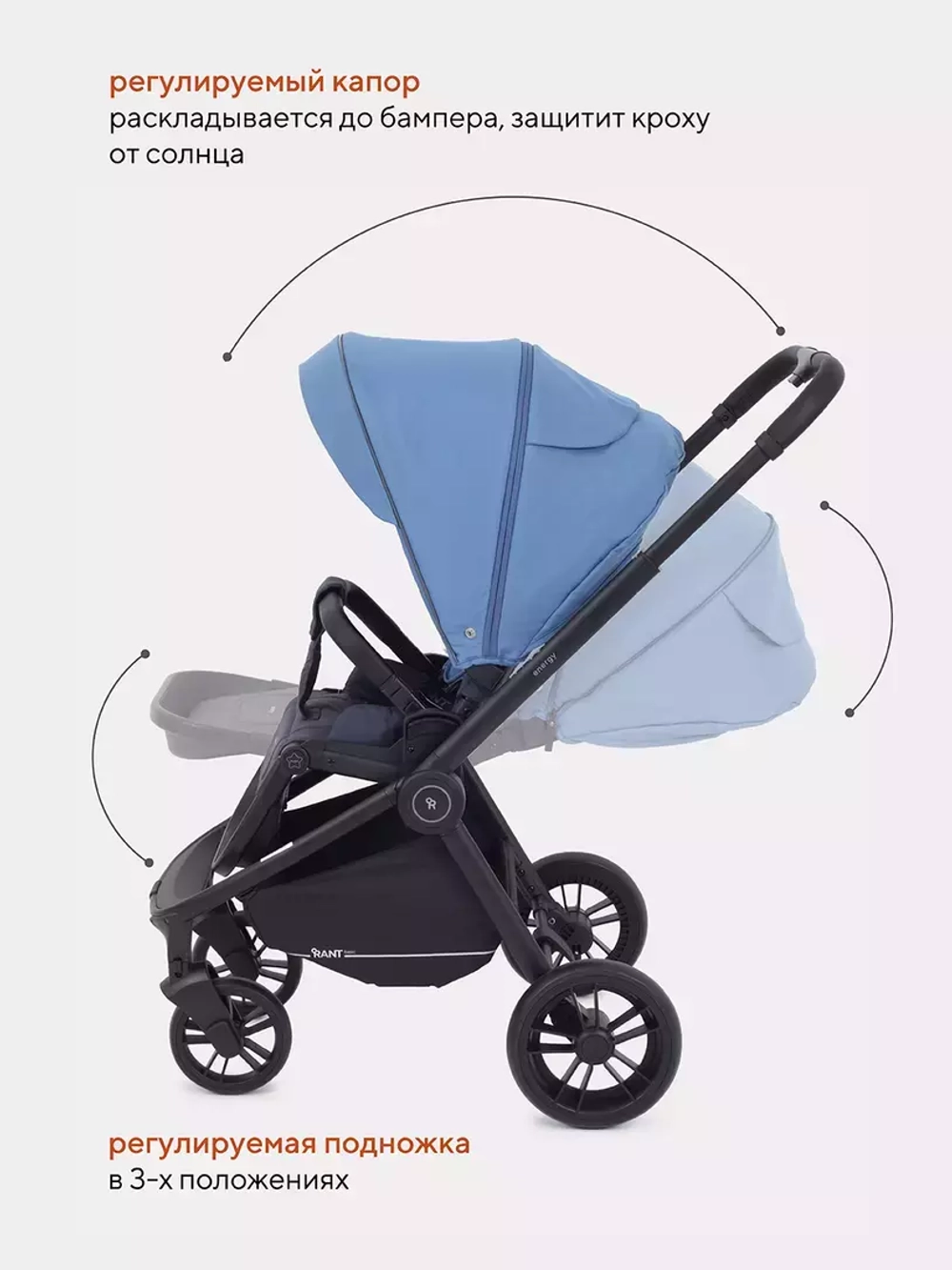 Коляска детская RANT basic "ENERGY" RA096 Blue