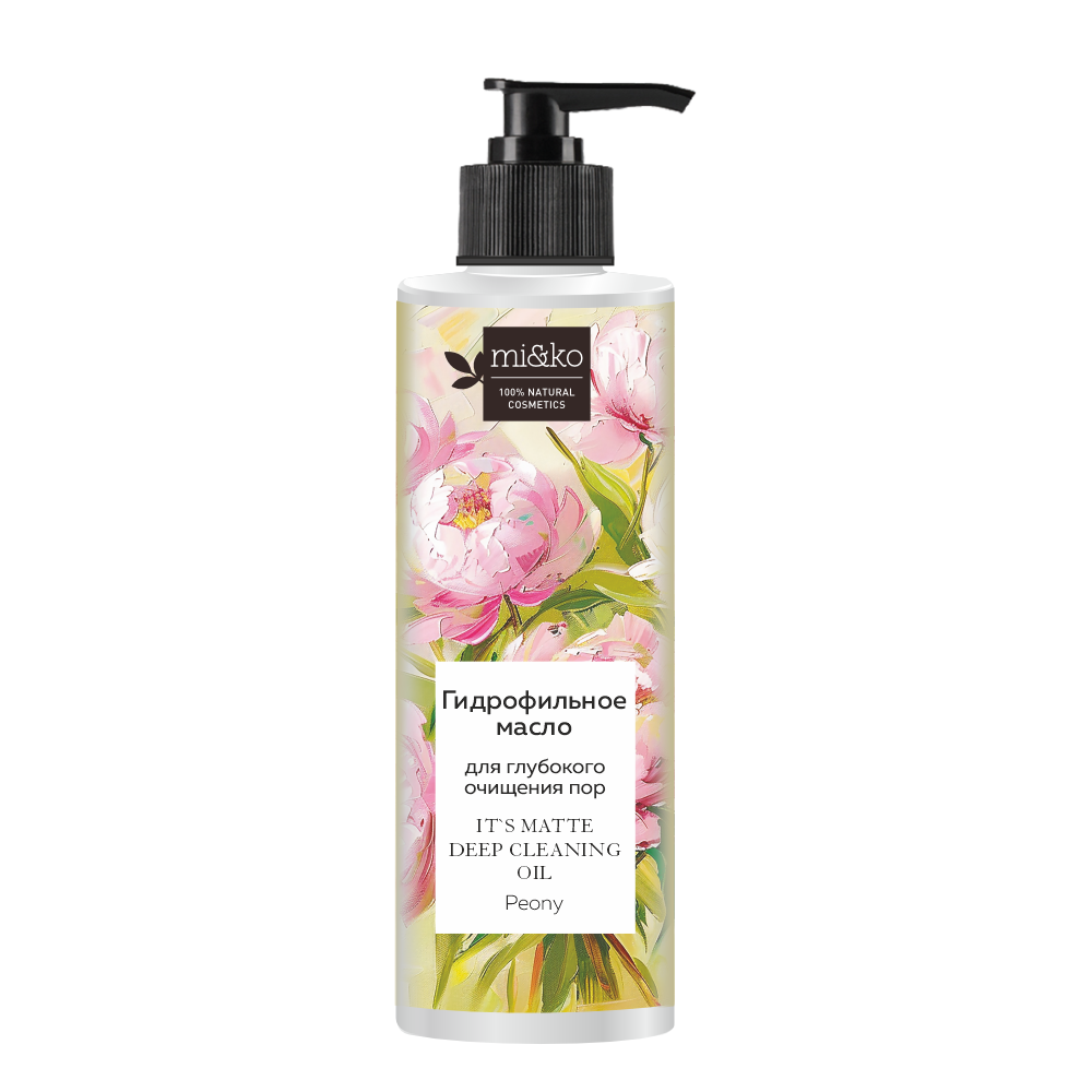 Гидрофильное масло для глубокого очищения пор It`s matte Deep cleaning oil Peony  200мл, Mi&Ko