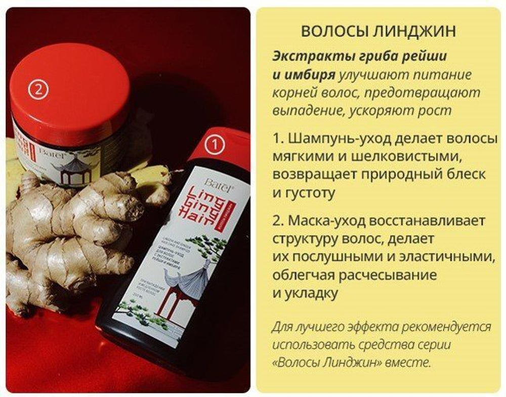 Batel. Маска-уход для волос с экстрактами рейши и имбиря "Волосы Линджин"