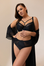 Бюстгальтер plus size с декоративными бретелями (Размер: 80J) (Цвет: черный)