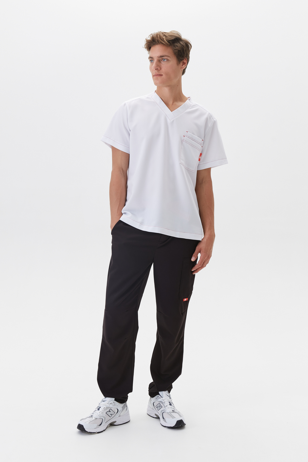 Топ медицинский мужской Гекай, белый