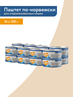 Влажный корм Мнямс Деликатес Лосось с яблоком для стерилизованных кошек "Паштет по-норвежски" 100 г