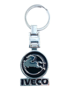 Брелок для ключей металлический с эмблемой Iveco (металл, черная вставка)