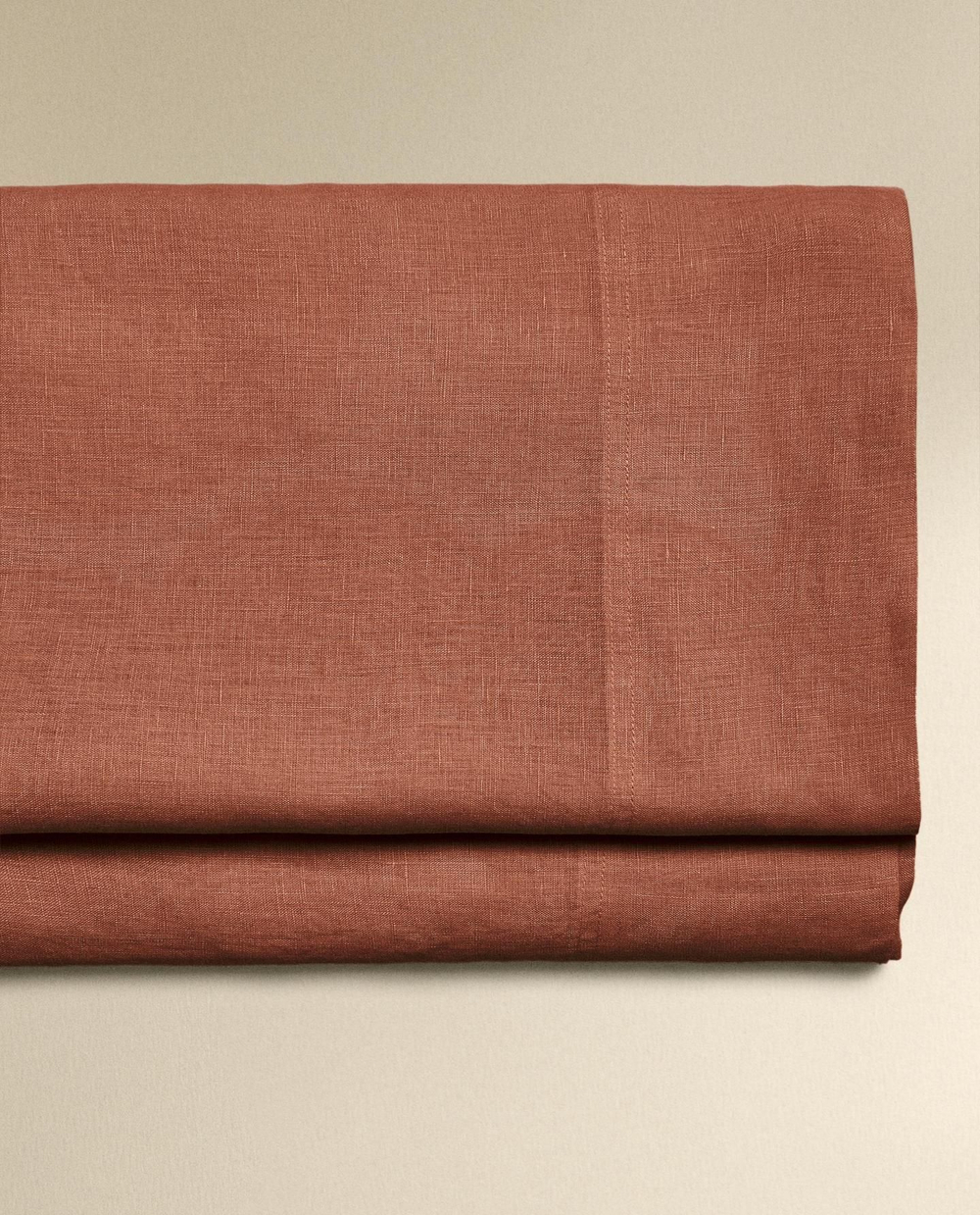 Zara Home - Простыня из постиранного льна (вес 140 гхм2), кирпичный, 240x280 см