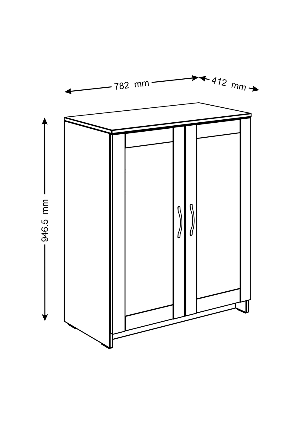 Тумба Сириус 2 двери 78х95 (сонома)