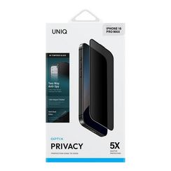 Защитное стекло Uniq OPTIX Privacy +Dust Filter (+installer) для iPhone 16 Pro Max Clear/Black (IP6.9P(2024)-PRIVACY)