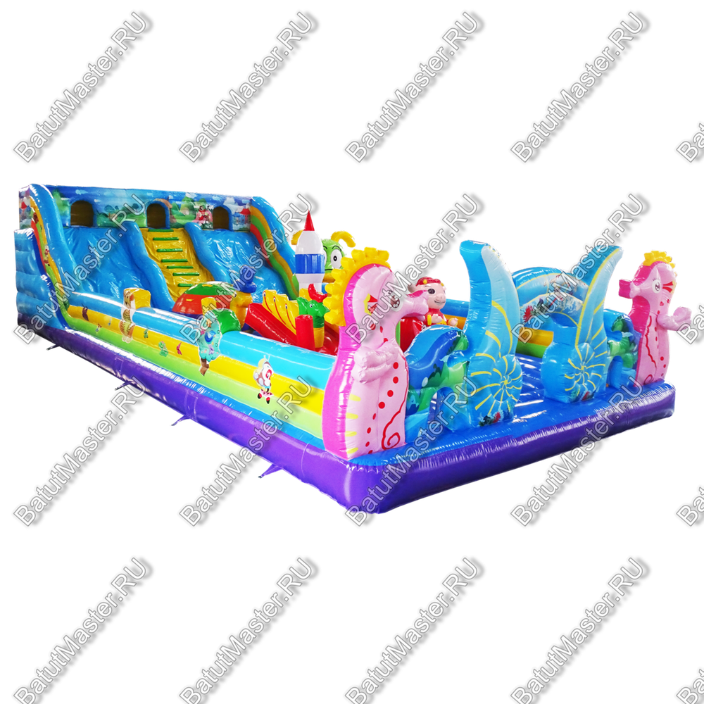 Коммерческий надувной батут "Сказочный мир" 15*7*4 м
