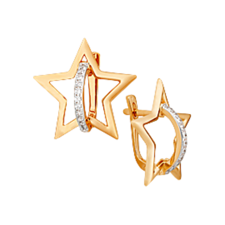 Серьги из золота с фианитами