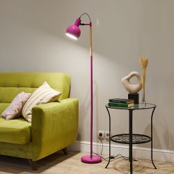 UML-T702 E14 PINK Торшер напольный под лампу Е14. 60W. с регулировкой наклона. Механический выключатель. Розовый. ТМ Uniel