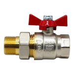 Кран шаровой TEBO 3/4" с американкой (бабочка)