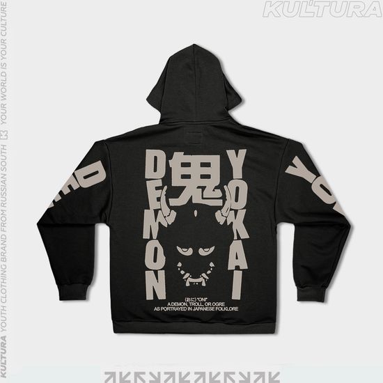 Худи КУЛЬТУРА oversize "Deamon Yokai" (черный)