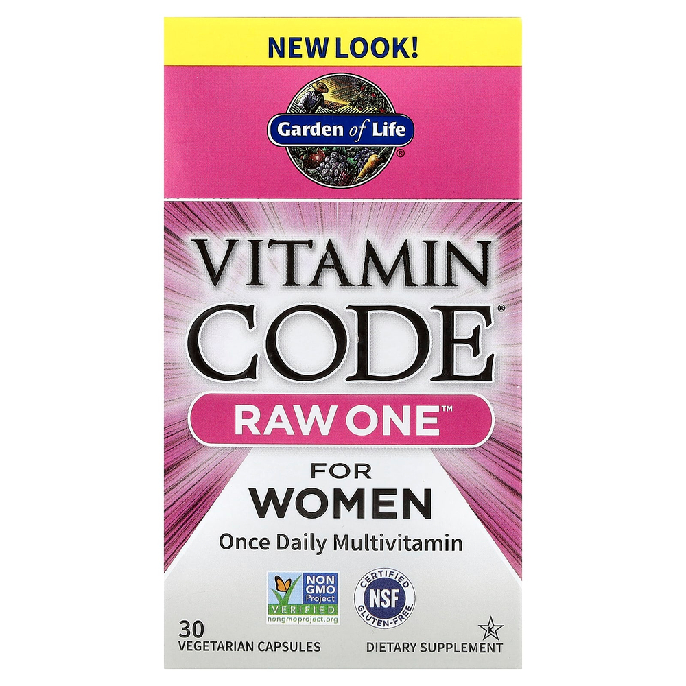 Garden of Life, Vitamin Code®, Raw One™ для женщин, 30 вегетарианских капсул