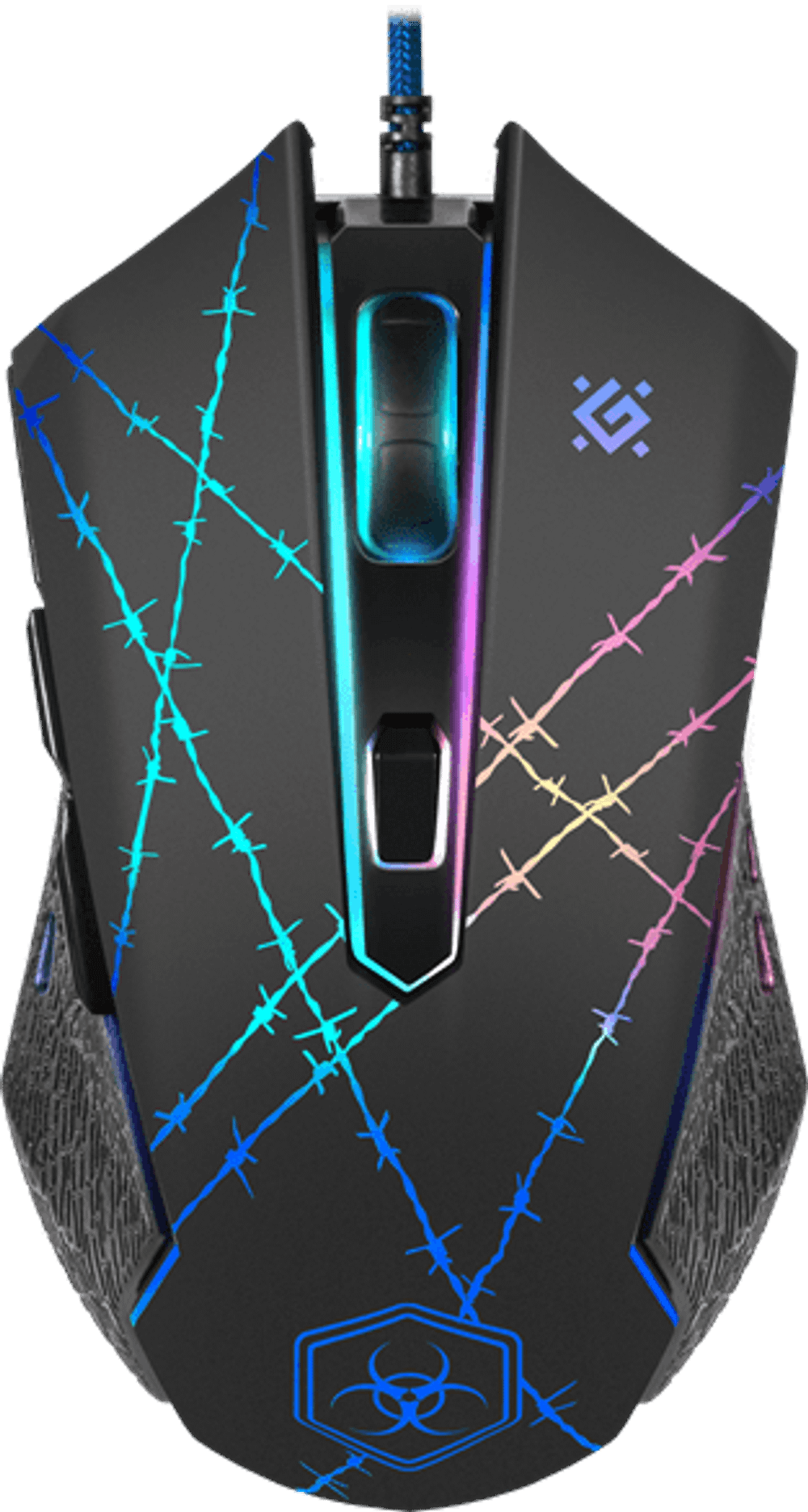 Мышь проводная игровая оптическая Defender Forced GM-020L (черный),USB, 6 кн. + колесо, коврик