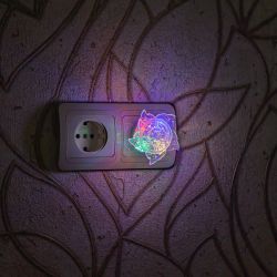 DTL-308-Цветок-RGB-4LED-0.5W Светильник-ночник. Выключатель на корпусе. Блистер