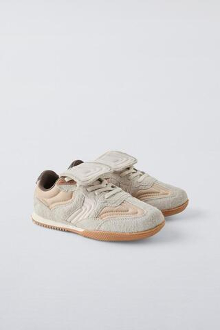 ZARA КРОССОВКИ С ЯЗЫЧКОМ, БЕЖЕВЫЙ