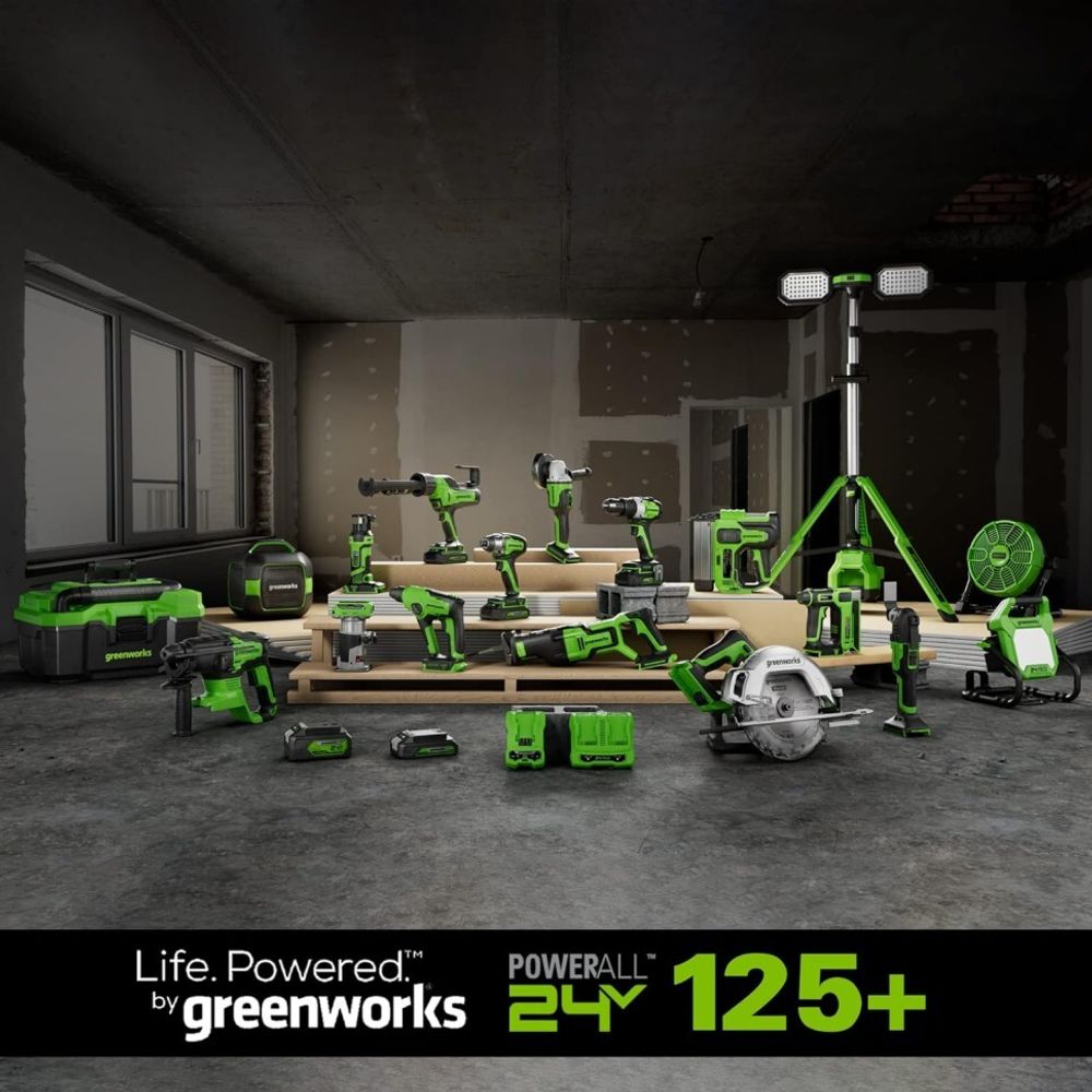 Мачта осветительная аккумуляторная Greenworks GPT-STL Арт.3503207, 24V /110-240V, 3000 лм, без АКБ и ЗУ