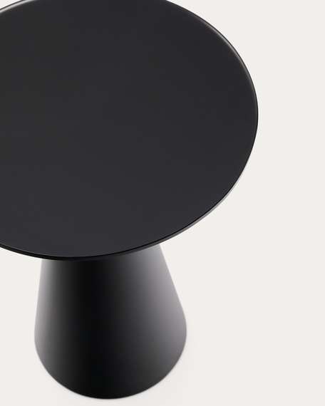 Приставной столик Wilshire Ø35х45 см черный, сталь, стекло