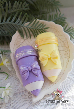 Силиконовая форма Карандаш с бантом