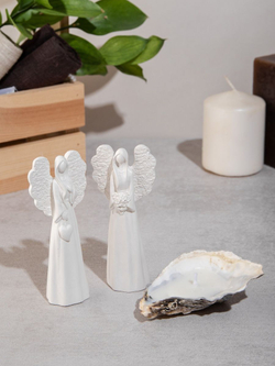 Набор ангелов Верность и Любовь и свеча в устрице