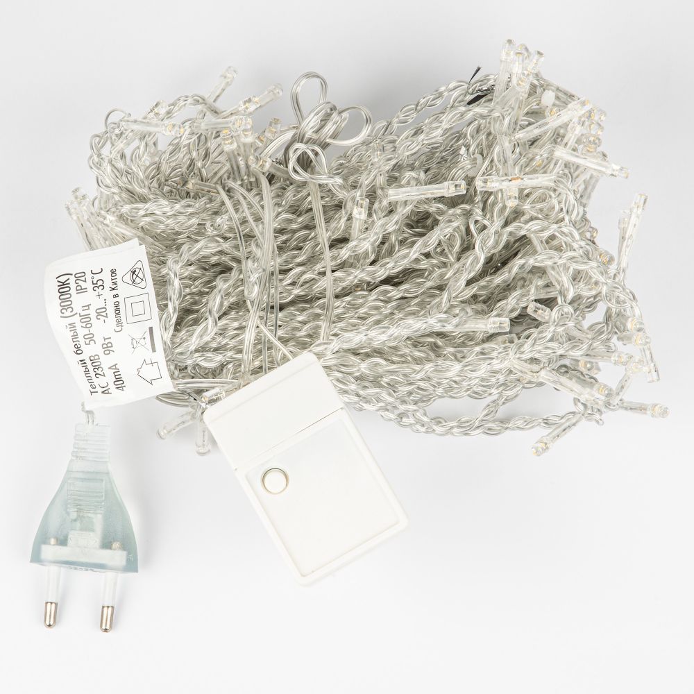 ULD-C3020-160-DTA WHITE IP20 Занавес светодиодный. 3х2м. 160 светодиодов. Белый свет. Провод прозрачный. TM Uniel