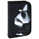 Пенал BRAUBERG с наполнением, 1 отделение, 1 откидная планка, 24 предмета, полиэстер, 21х14 см, "Fast car", 270724