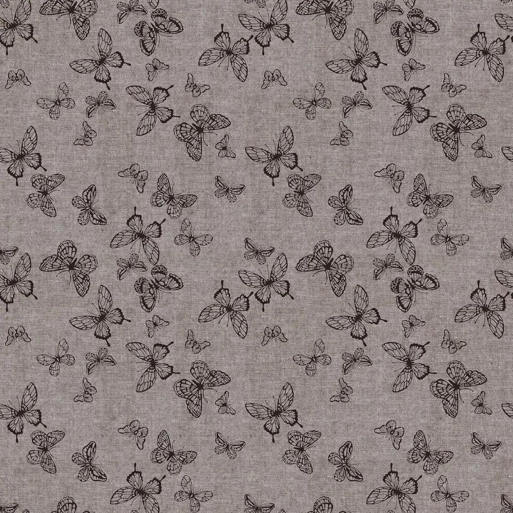 Ткань постельно-плательная Prival Пестроткань Бабочки, бежевый, 142г/м2, 1.5х2м