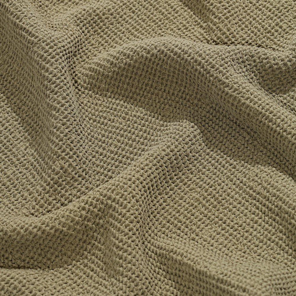 Полотенце для лица из умягченной вафли цвета хаки из коллекции essential, 30x30 см