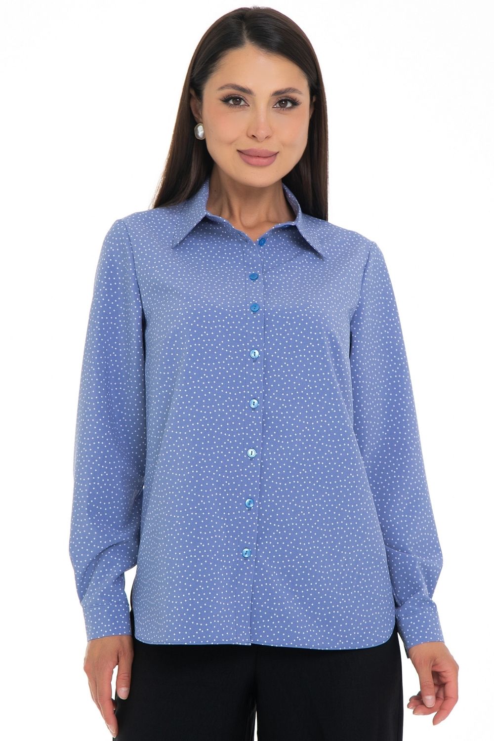 Рубашка Деловой стиль (горошек, блу) Diolche