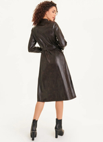 Женское платье DKNY Faux Leather Long Sleeve Midi