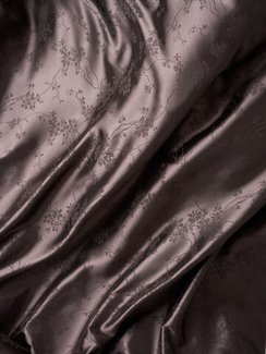 Ткань шелк Армани Жаккард, арт. 1870/2, дизайн "цветы на ветке", коричневый